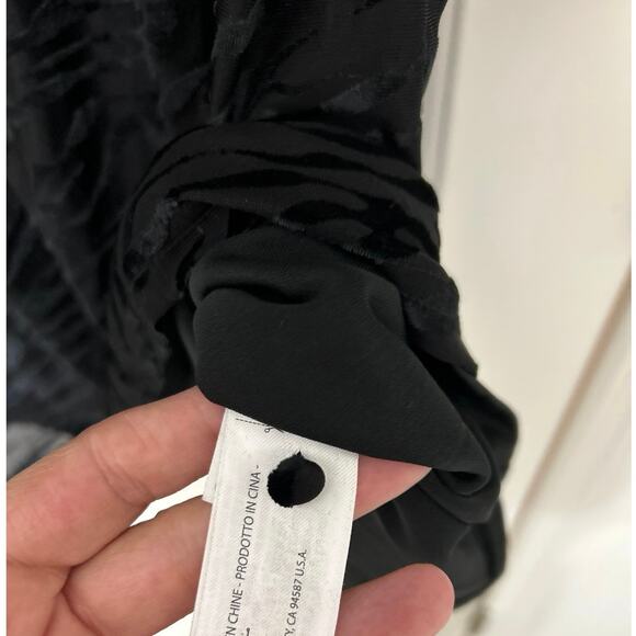 Ariat Black Shadow Mini Dress Velvet Burnout Animal Print Dolman Sleeves New Lrg - Picture 15 of 16